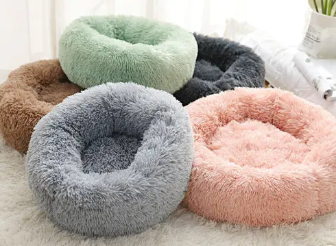 Round Plush Dog Bed for Small Dogs and Puppies Lincoln Services