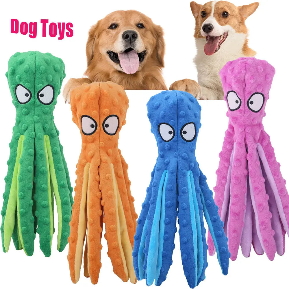 Interactive Bite-resistant Plush Octopus Pet Toy Lincoln Services