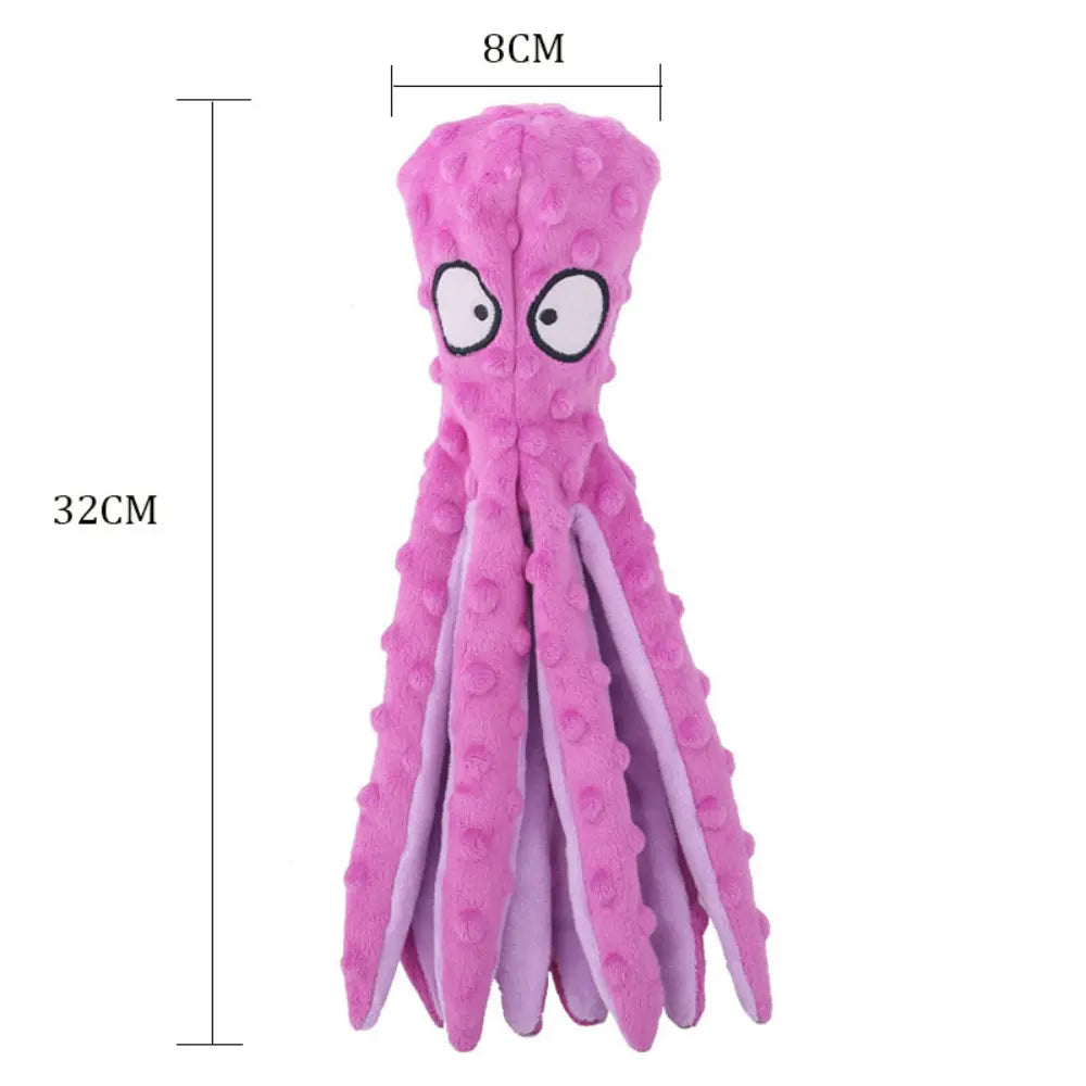 Interactive Bite-resistant Plush Octopus Pet Toy Lincoln Services